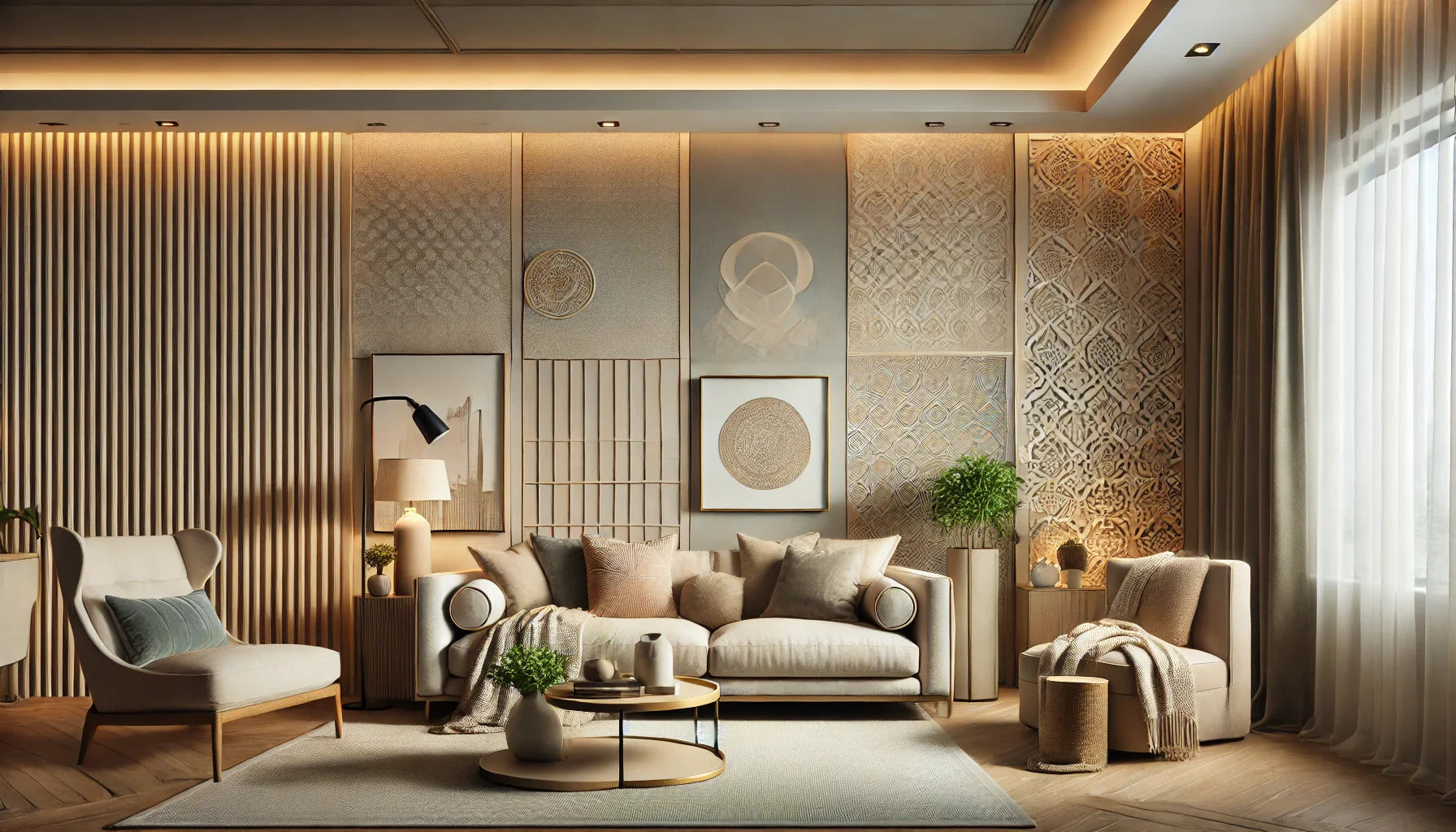 Modern accent wall installation
